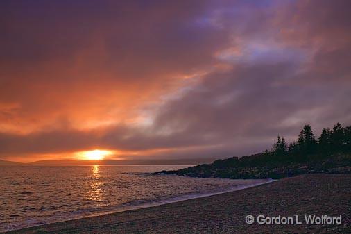 Fogged Sunset_02584.jpg - Photographed at Government Dock Beach on the north shore of Lake Superior near Wawa, Ontario, Canada.